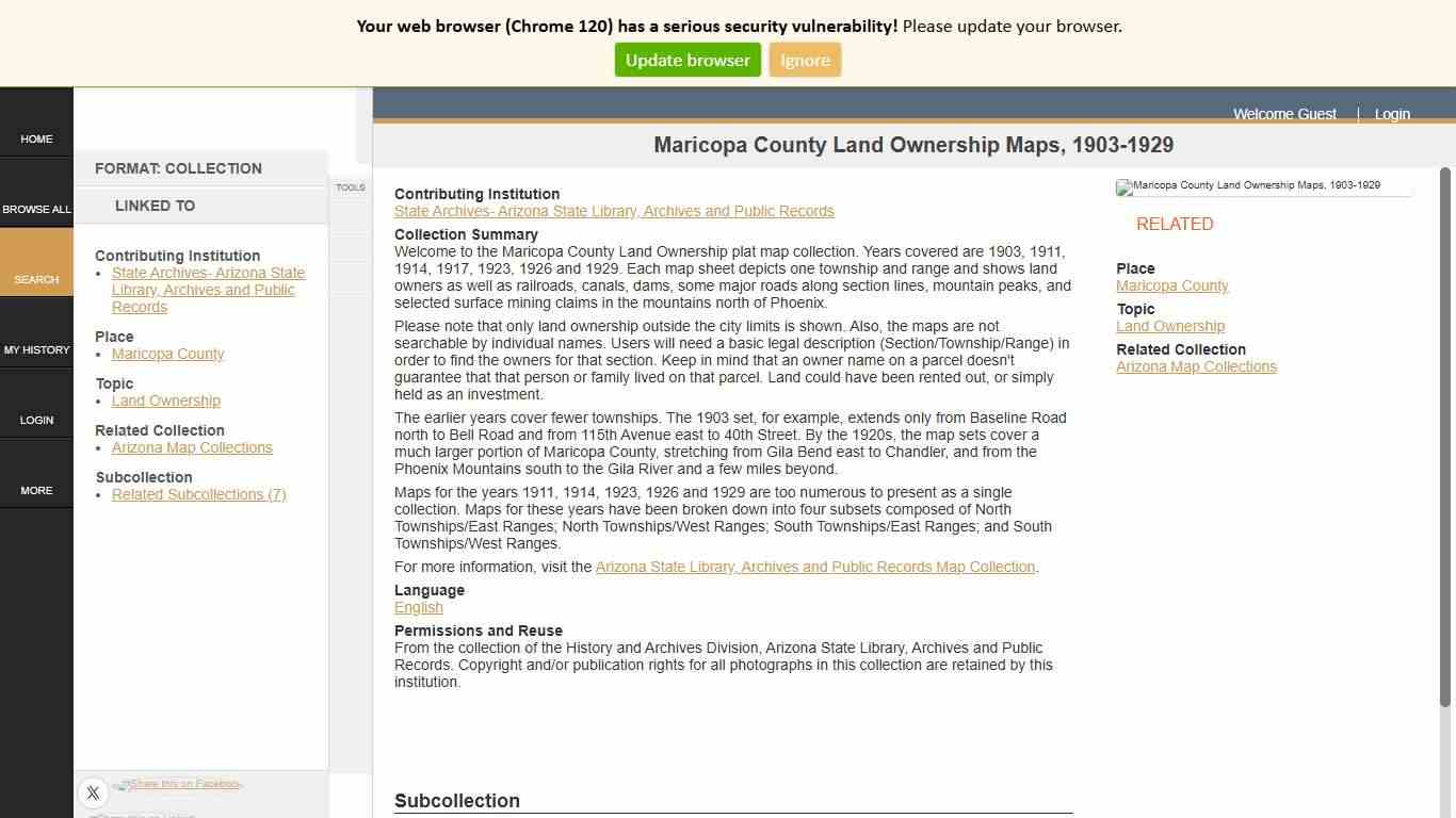 Maricopa County Land Ownership Maps, 1903-1929 | Arizona Memory Project